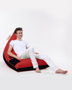 Atelier Del Sofa Puff de Jardín Grande Doble Color, Rojo y Negro, 145x90x35 cm, 100% Poliéster Impermeable, Ecológico