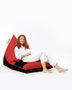 Atelier Del Sofa Puff de Jardín Grande Doble Color, Rojo y Negro, 145x90x35 cm, 100% Poliéster Impermeable, Ecológico