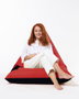 Atelier Del Sofa Puff de Jardín Grande Doble Color, Rojo y Negro, 145x90x35 cm, 100% Poliéster Impermeable, Ecológico