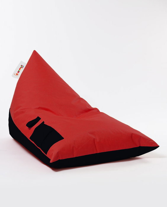 Atelier Del Sofa Puff de Jardín Grande Doble Color, Rojo y Negro, 145x90x35 cm, 100% Poliéster Impermeable, Ecológico