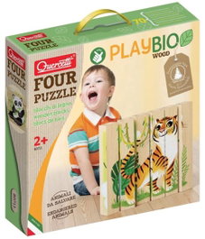 QUERCETTI PLAYBIO PUZZLE 4 ANIMALES SELVA 6 PIEZAS