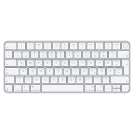 Apple magic keyboard con touch id, teclado plateado/blanco, diseÑo de, para modelos mac con chip apple mxck3d/a