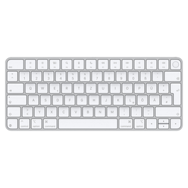 Apple magic keyboard con touch id, teclado plateado/blanco, diseÑo de, para modelos mac con chip apple mxck3d/a
