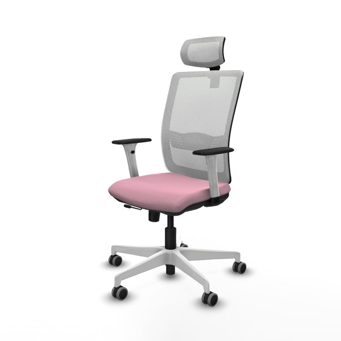 PIQUERAS Y CRESPO Silla de oficina Haches Rosa y Blanco