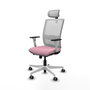 PIQUERAS Y CRESPO Silla de oficina Haches Rosa y Blanco