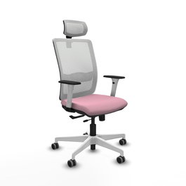 PIQUERAS Y CRESPO Silla de oficina Haches Rosa y Blanco