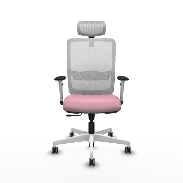 PIQUERAS Y CRESPO Silla de oficina Haches Rosa y Blanco