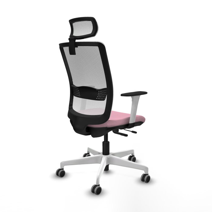 PIQUERAS Y CRESPO Silla de oficina Haches Rosa y Blanco