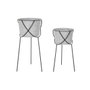 DKD Home Decor Set de 2 Maceteros de Metal y Hierro Gris 37x37x82 cm