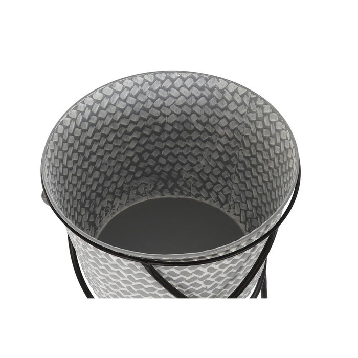 DKD Home Decor Set de 2 Maceteros de Metal y Hierro Gris 37x37x82 cm