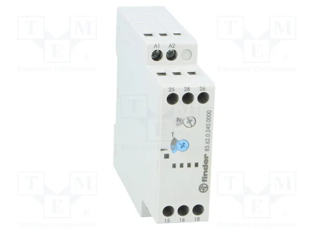 FINDER Relé de tiempo Serie 83, DPDT, 24-240V AC/DC FINDER Relé de tiempo Serie 83, DPDT, 24-240V AC/DC