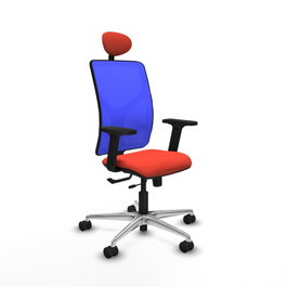 PIQUERAS Y CRESPO Silla de oficina Motilla con mecanismo Sincro/Traslack Naranja y Azul