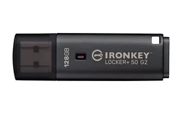 Kingston IronKey Locker+ 50 G2 LP50G2 - Unidad Flash USB Segura 128GB USB 3.2 Gen 1 con Cifrado AES 256-bit FIPS 197, Protección BadUSB y Multi-Contraseña, Negro