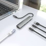 AISENS Dock USB-C a Ethernet Gigabit + Hub 2xUSB-C + 1xUSB-A, Gris, 15cm