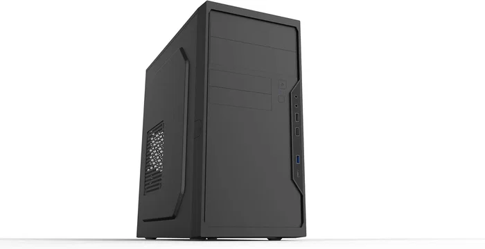 CoolBox Carcasa PC Micro Torre COO-PCM550C(1) ATX con Fuente 500W Incluida, Negro, USB-C Frontal, Compatible con Gráficas de 320mm y SSD/HDD