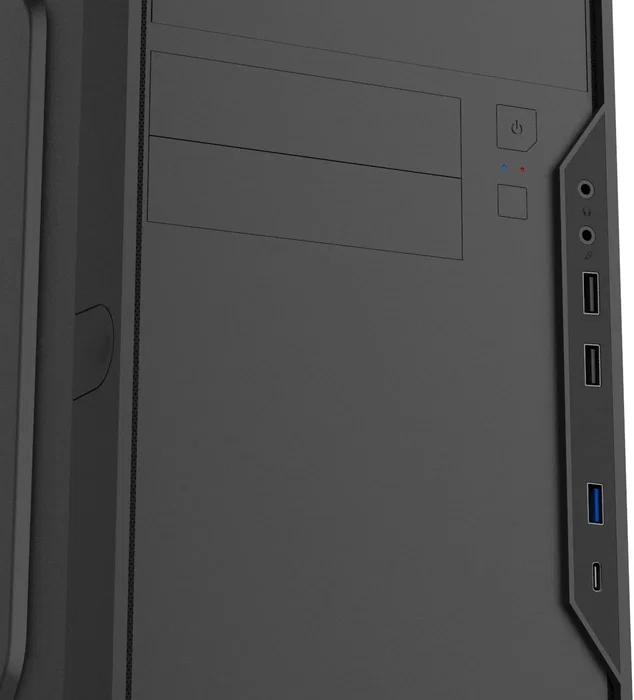 CoolBox Carcasa PC Micro Torre COO-PCM550C(1) ATX con Fuente 500W Incluida, Negro, USB-C Frontal, Compatible con Gráficas de 320mm y SSD/HDD