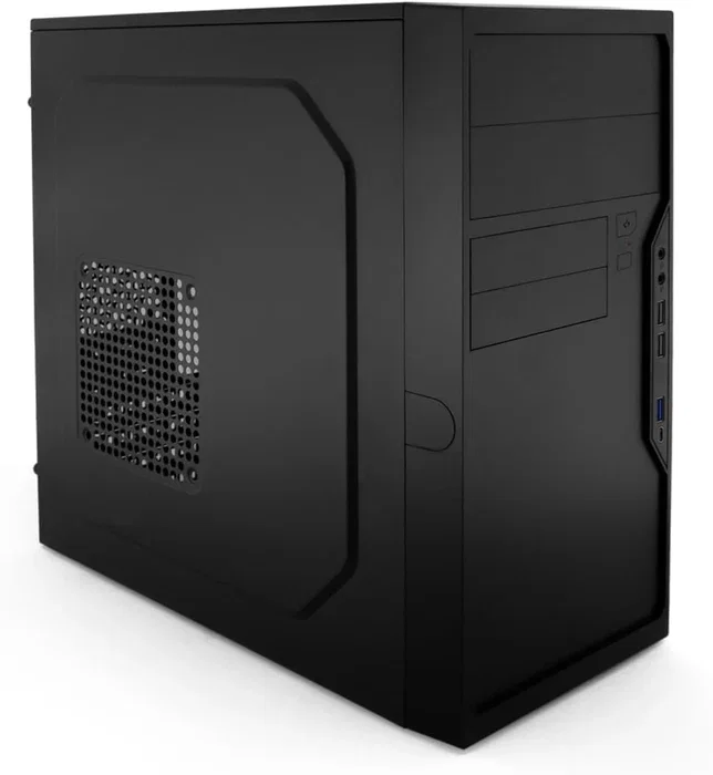 CoolBox Carcasa PC Micro Torre COO-PCM550C(1) ATX con Fuente 500W Incluida, Negro, USB-C Frontal, Compatible con Gráficas de 320mm y SSD/HDD