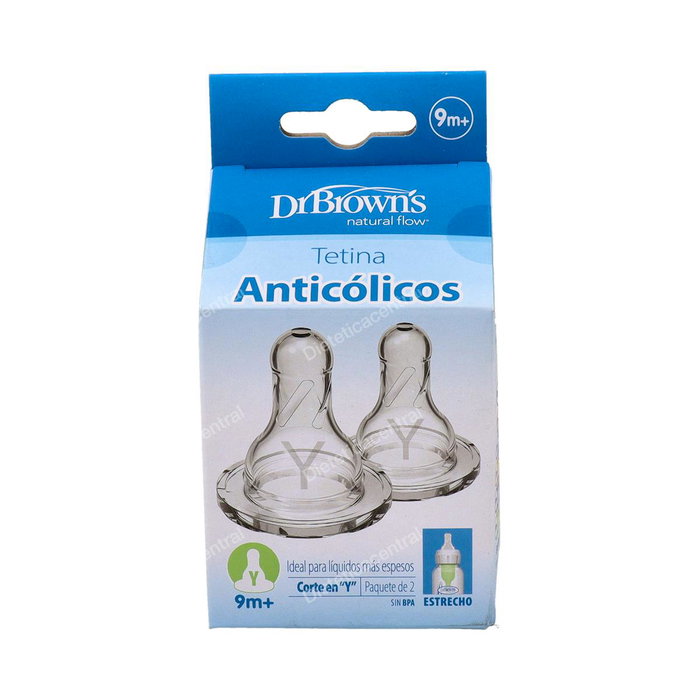 DR. BROWN'S Tetina Options B/Estre Sili Redon Cere Ny +9M 2U - Tetina de Silicona Redondeada para Bebés +9 Meses, 2 Unidades