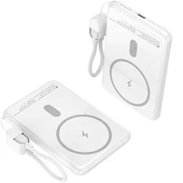 Leotec Powerbank 5000 mAh 20W Wireless Blanco con Cable USB Tipo-C
