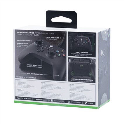 Power A XBGP0024-01 Mando con Cable Nano Enhanced para Xbox Series X|S Negro