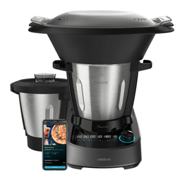 Cecotec Mambo 11090 Habana Robot de Cocina, 37 Funciones, 1600 W, 3.3 L, Jarra de Acero Inoxidable y Jarra Cerámica Habana, con App y AutoLimpieza