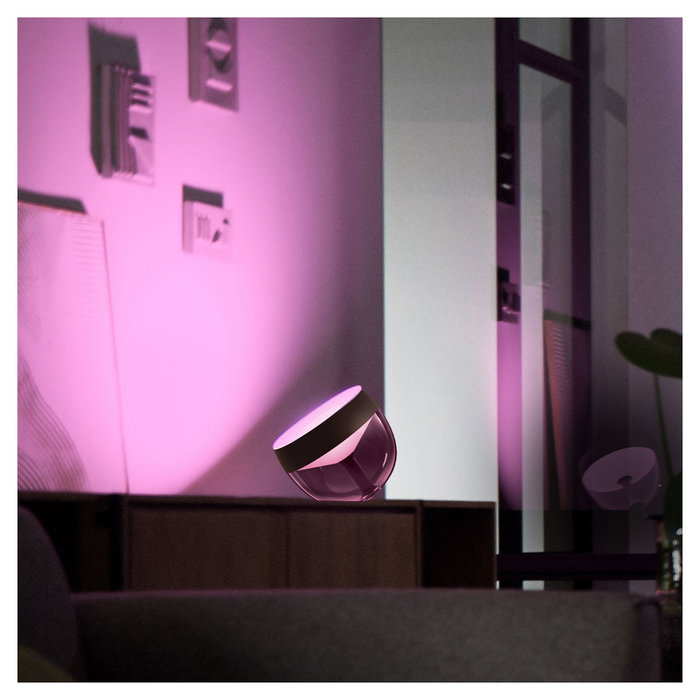 Philips Hue White & Color Ambiance Iris Lámpara de Mesa Inteligente Negro, Bluetooth/Zigbee, Luz Blanca y de Color 570lm, Compatible con Alexa, Google Assistant y Apple HomeKit