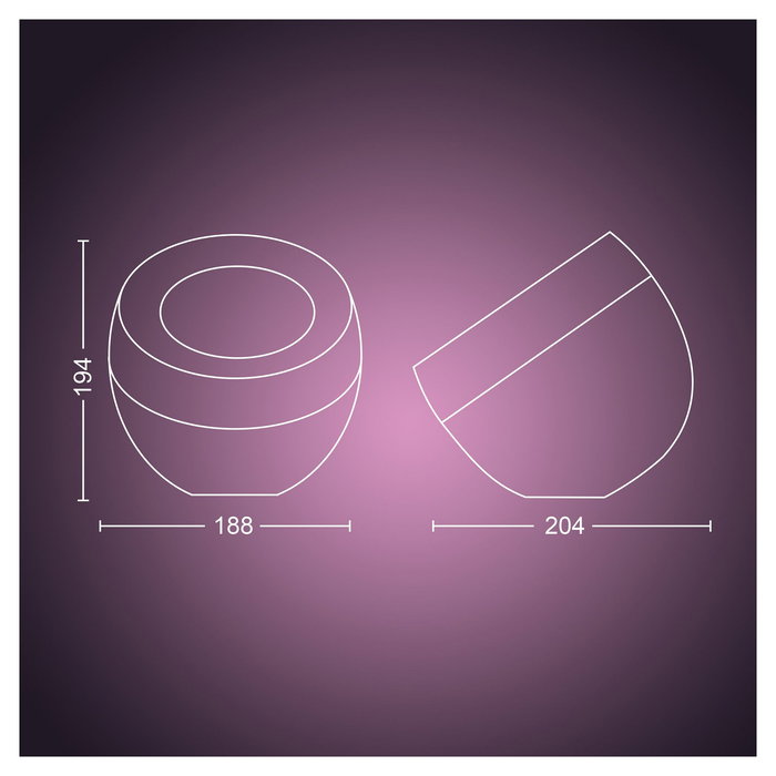 Philips Hue White & Color Ambiance Iris Lámpara de Mesa Inteligente Negro, Bluetooth/Zigbee, Luz Blanca y de Color 570lm, Compatible con Alexa, Google Assistant y Apple HomeKit