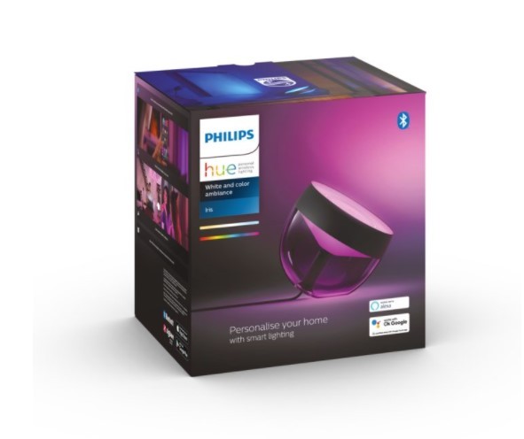 Philips Hue White & Color Ambiance Iris Lámpara de Mesa Inteligente, Negro