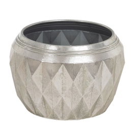 Ixia Macetero de Decoración Plata de Metal 37,50 x 37,50 x 25,50 cm