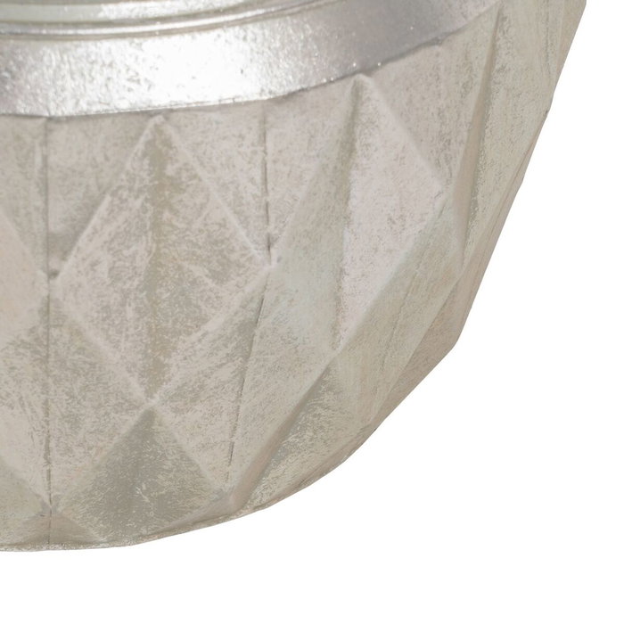 Ixia Macetero de Decoración Plata de Metal 37,50 x 37,50 x 25,50 cm