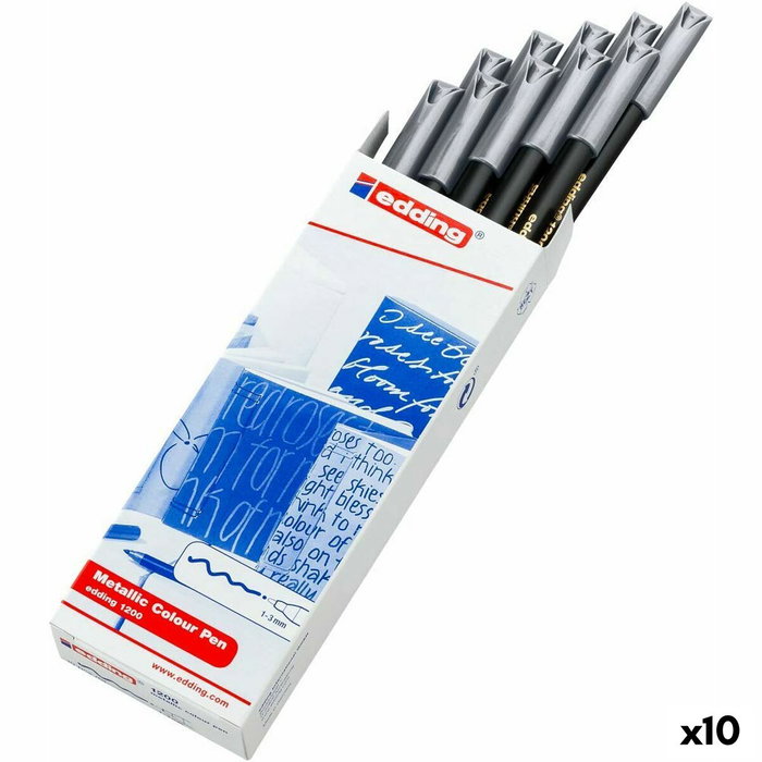 Edding Rotulador 1200 Plata Set de 10