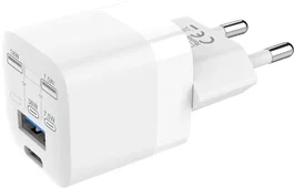 Vision TC-PUSBEU/30 Cargador de Pared Doble Puertos USB-C y USB-A 30W/18W con Carga Rápida Quick Charge 3.0 para Smartphone, Tableta y Portátil - Blanco