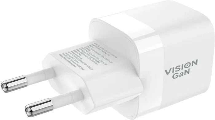 Vision TC-PUSBEU/30 Cargador de Pared Doble Puertos USB-C y USB-A 30W/18W con Carga Rápida Quick Charge 3.0 para Smartphone, Tableta y Portátil - Blanco