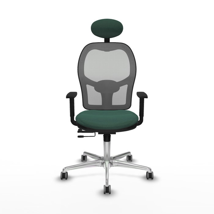 PIQUERAS Y CRESPO Silla de oficina Jorquera con mecanismo Sincro/Traslack, Verde botella y Gris