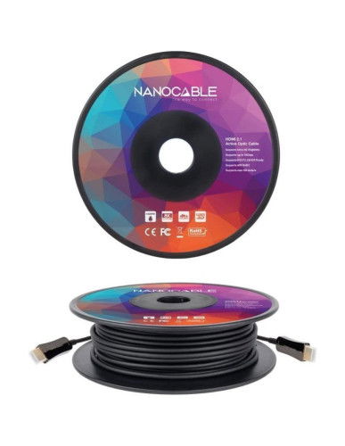 Nanocable Cable HDMI V2.1 AOC 10.15.2150 8K@60Hz 4K@120Hz 48Gbps 50m Negro