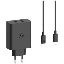 Motorola Cargador Pared Turbo Power 125W Dual USB-C, 2 Puertos, Carga Rápida Universal