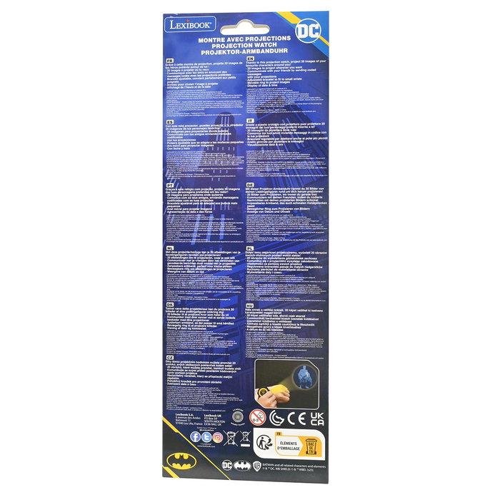 Lexibook Reloj Digital Batman DMW050BAT Proyector con Mensajes Secretos +3 Años