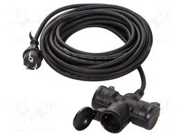 GOOBAY Prolongador de alimentación H05RR-F 3G1,5mm2 10m Negro
