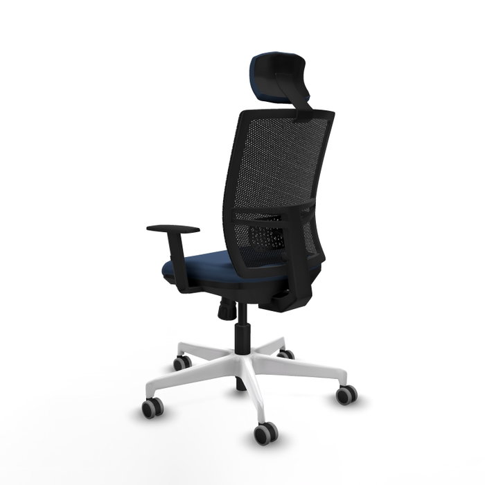 PIQUERAS Y CRESPO Silla de oficina Yunquera con mecanismo Sincro, Azul marino y Negro
