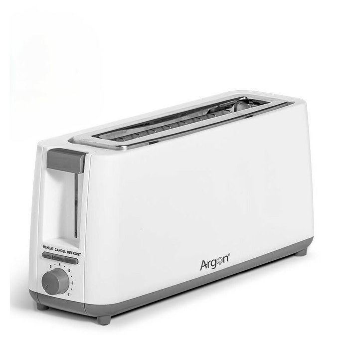Argon Tostadora Simple Larga Blanco Mate 900W