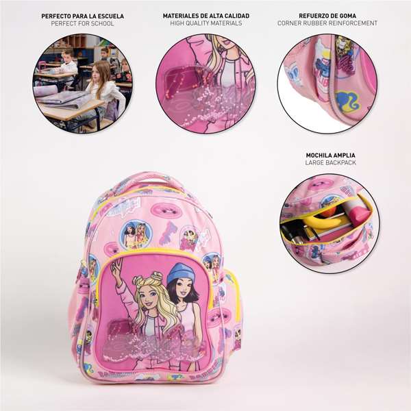 Cerdá Mochila Escolar Mediana Barbie 42 cm - 32.0 x 15.0 x 42.0 cm