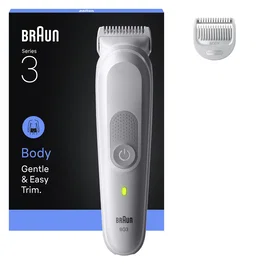Braun Series 3 80789709 - Afeitadora Corporal Mojado y Seco, Gris Claro, a Prueba de Agua, AC/Batería NiCd 80 Min