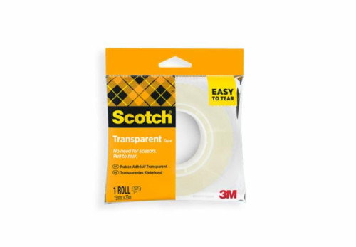 Scotch Cinta Adhesiva 508 Transparente Corte Fácil 19mm x 33m