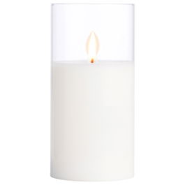 Day Vela Con Llama 3D Con Temporizador Blanca Cálida