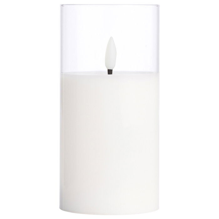 Day Vela Con Llama 3D Con Temporizador Blanca Cálida