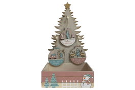 DKD Home Decor Decoración Colgante de Madera Surtido de 3 Piezas 17x11,5x32 cm
