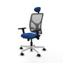 PIQUERAS Y CRESPO Silla de oficina Motilla con mecanismo Sincro/Traslack, Azul y Gris