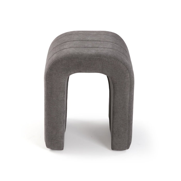 Versa Taburete Tapizado Gris Oscuro 38x45 cm Metal Terciopelo