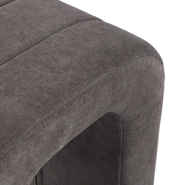 Versa Taburete Tapizado Gris Oscuro 38x45 cm Metal Terciopelo