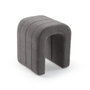 Versa Taburete Tapizado Gris Oscuro 38x45 cm Metal Terciopelo